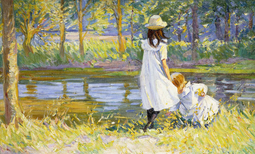 Dorothea Sharp, Two Girls by a Lake, c.1912