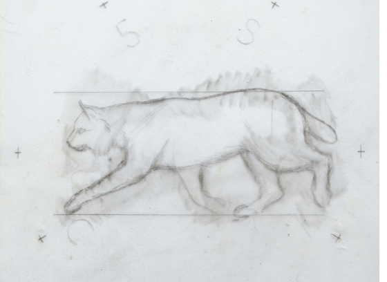 Design for coin, bobcat / Study for 25 cent coin