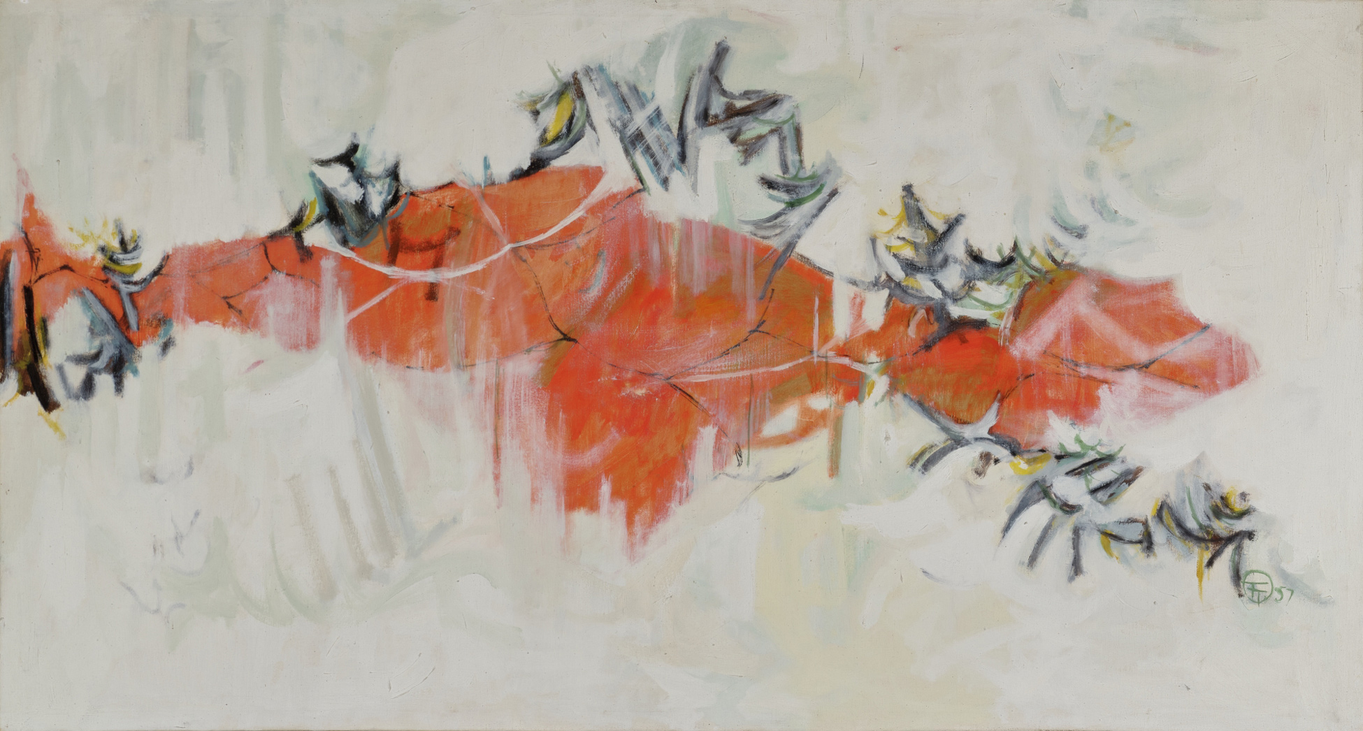 Takao Tanabe, Disposition intérieure aux collines rouges, 1957