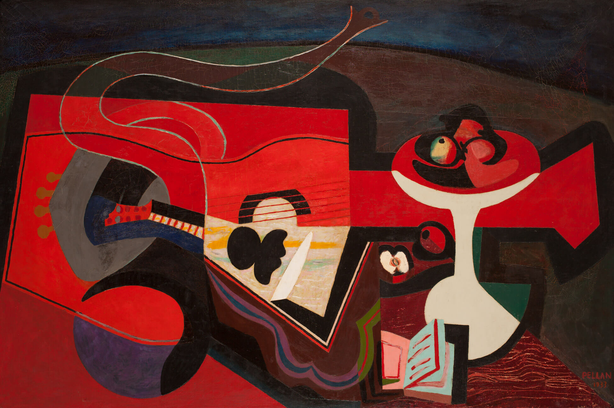 Alfred Pellan, Instruments de musique – A (Musical Instruments – A), 1933