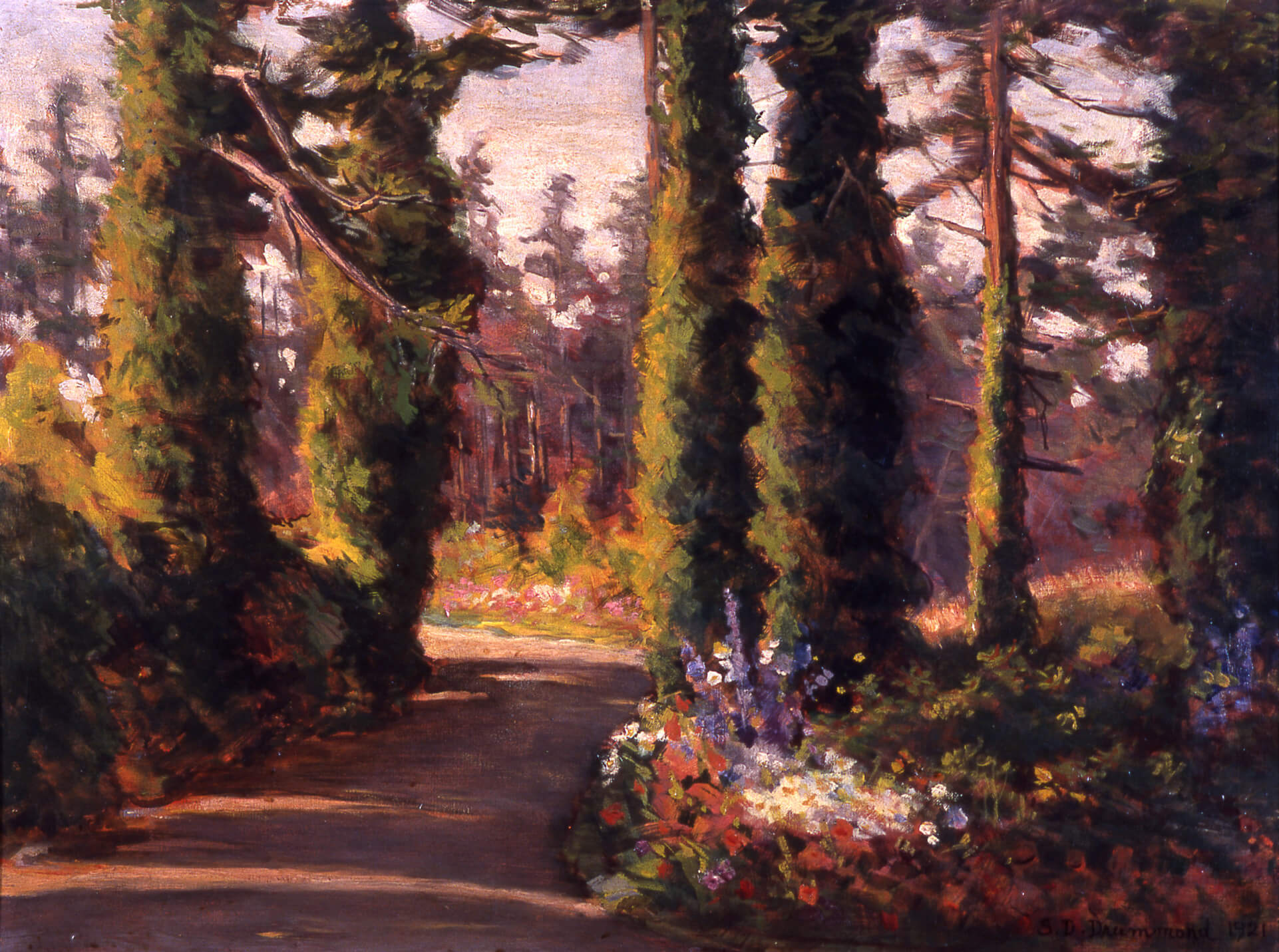 Sophie Pemberton, Driveway of Moulton Combe, Oak Bay, 1921 