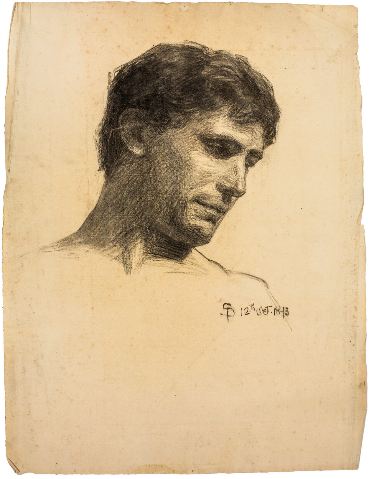 Sophie Pemberton, Life drawing of a male, 1893
