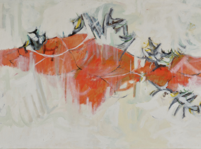 Takao Tanabe, Interior Arrangement with Red Hills, 1957