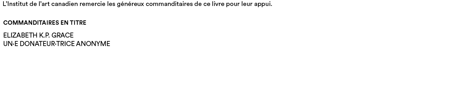 Nos commanditaires
